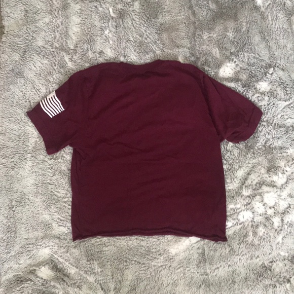 Burgendy LAST SET cropped tee - Picture 2 of 4